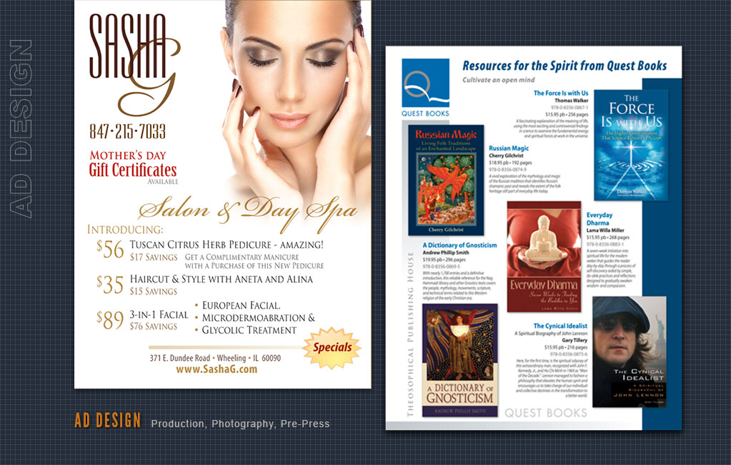 Advertising, Ad Design, Photography, Photo-Retouching
