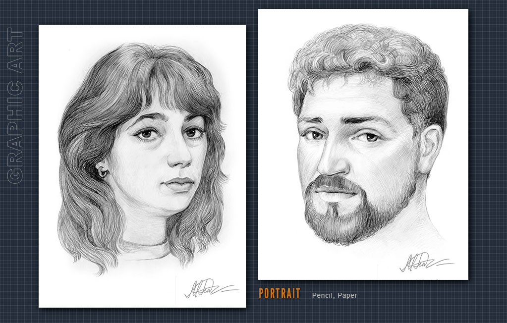 Graphic Art,  Portrait, Paper, Pencil